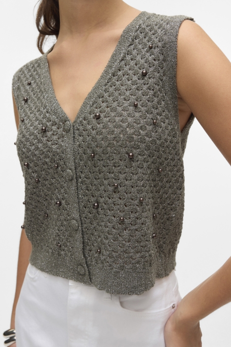 Vero Moda vmamalfi shine sl v-neck short vest